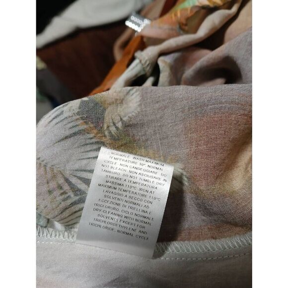 David naman mens small flower garden art wear rust lightweight viscose shirt - Picture 5 of 6